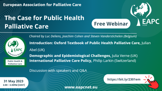 Flyer webinar 1 EAPC Reference Group Public Health Palliative Care