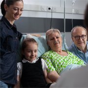Family and patient in hospital