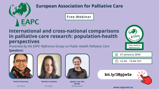 webinar banner EAPC Reference Group Public Health Palliative Care 27 January 2025