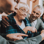 older woman and family