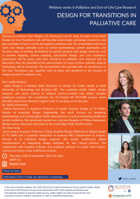 flyer webinar December 2025: design for transitions in palliative care