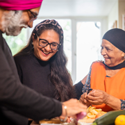 people preparing food together